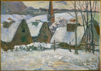 Bretonisches Dorf im Schnee von Paul Gauguin