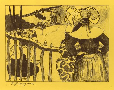 Volpini Suite: Bretonische Frauen am Tor, 1889 von Paul Gauguin