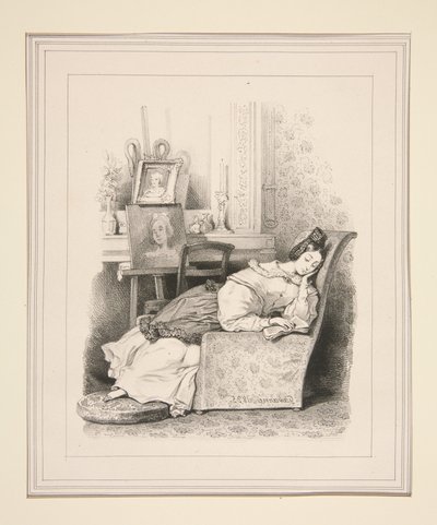 (Die Kopie des Porträts.) von Paul Gavarni