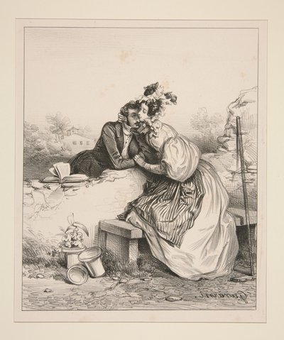 Die Trennwand von Paul Gavarni