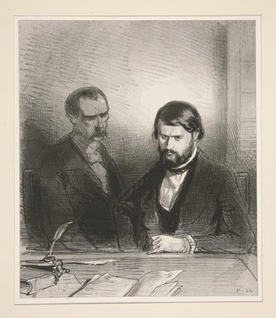 (Vor dem Notar.) - Es geht also um die Abtretung des Eigentums von Argencourt... von Paul Gavarni
