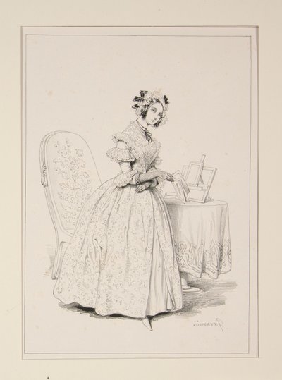 (Häusliche Toilette.) von Paul Gavarni