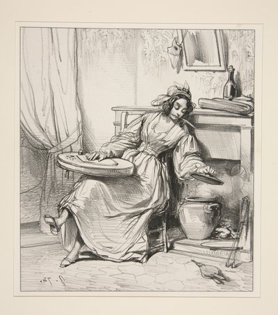 ... - Adolphe! Adolphe! Sie wollen also Ihre Eugenie umbringen!... von Paul Gavarni