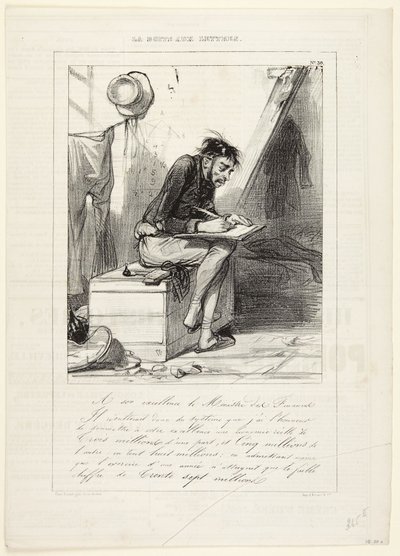 #30 der Serie: "La Boite Aux Lettres" aus Le Charivari von Paul Gavarni