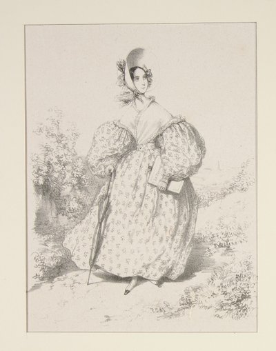 Auf dem Land. Huillet 1835. Kleid aus Jaconas, ... von Paul Gavarni