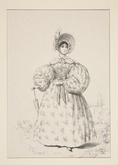 AUF DER PROMENADE. Mai 1835. Kleid aus englischem Musselin,... von Paul Gavarni