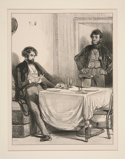 An einen Herrn Anatole, der in einem Kabinett wartet... von Paul Gavarni