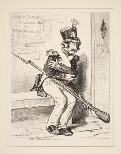 Achille Coqueron, freiwilliger Jäger der 2. Kompanie, träumt dass von Paul Gavarni