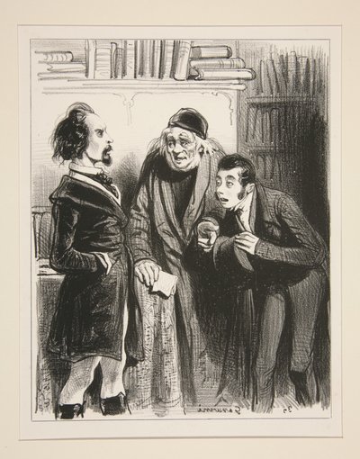 Alcibiade Cliquet trägt einen Brief... von Paul Gavarni