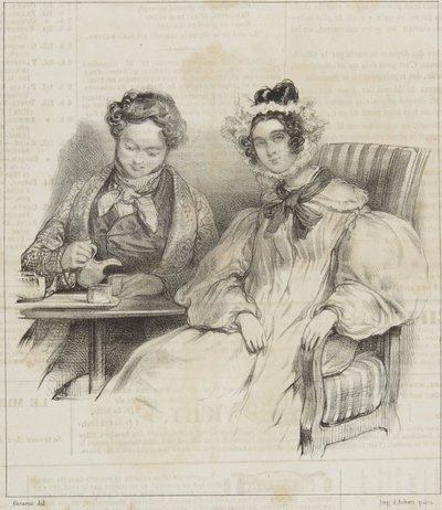 „Spazierkostüme“ aus der Serie „Revue Fashionable“ von Paul Gavarni
