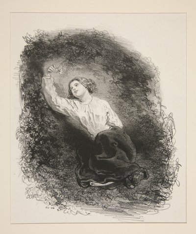 Verlorene Blume von Paul Gavarni