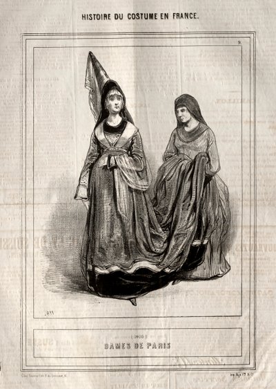 Histoire du Costume en France: Dames de Paris, 1843 von Paul Gavarni