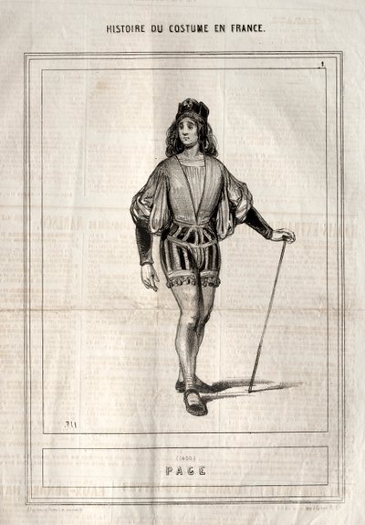 Historische Kostüme in Frankreich: Page von Paul Gavarni