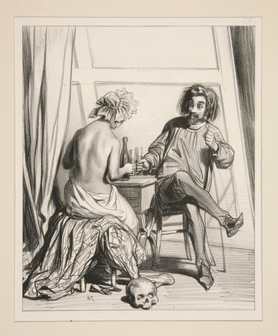La Madelaine (sic), das war eine Frau, die Dummheiten gemacht hatte, nicht wahr (sic), Monsieur Henri? Zum Tode! von Paul Gavarni