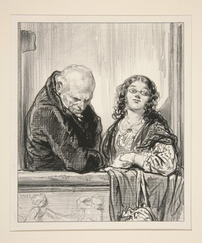 Das hübsche Stück! - Immer dasselbe: Seit vierzig Jahren ist dieser Liebhaber dabei, seine Geliebte zu heiraten. von Paul Gavarni
