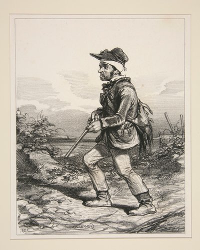M. Gontard, (du clos-Gorju), Grosgrundbesitzer, wählbarer Wähler, auf der Jagd der L... von Paul Gavarni