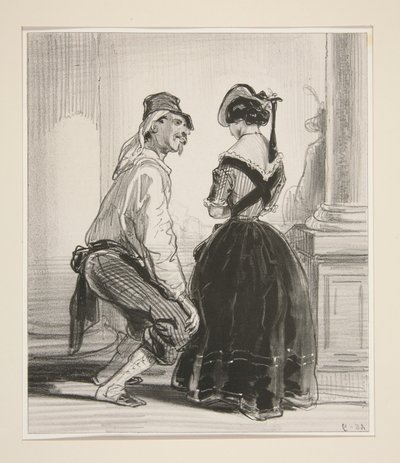 Madame sucht einen Herrn? - Zwei Herren. von Paul Gavarni