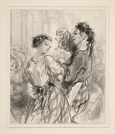 Mademoiselle! Das ist ein Mann! - Bekannt! von Paul Gavarni