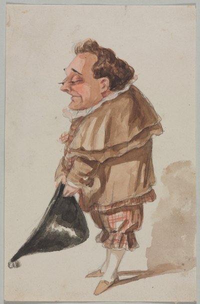 Mann mit großem Hut von Paul Gavarni