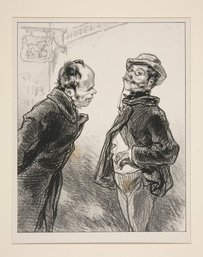 Vielen Dank! Aber sagen Sie mir, mein Herr ... wie vielen allzu neugierigen Bürgern kann man von hier bis zu diesem Platz am Markt begegnen? ... von Paul Gavarni