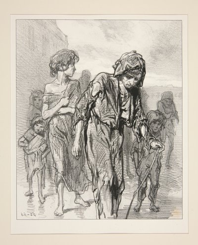 Misere und ihre Kleinen. von Paul Gavarni
