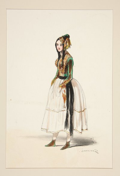 Polonaise. Hut, Weste und Samtstiefel, Goldverzierungen von Paul Gavarni