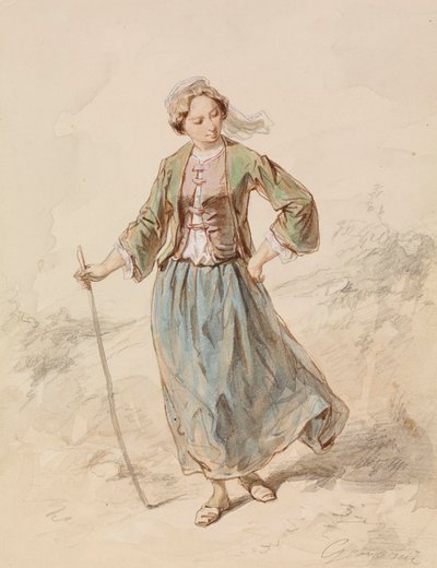 Bauernmädchen von Paul Gavarni