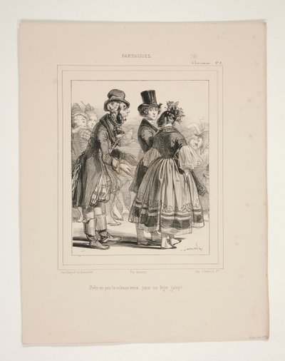 Prete un peu ta voleuse, vieux, pour un leger galop von Paul Gavarni