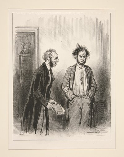 Protet, Ladung, Zustellung des Urteils in Abwesenheit... von Paul Gavarni