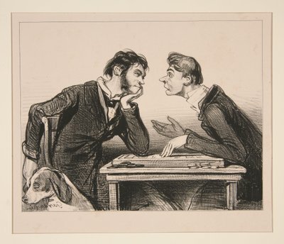 Pythagoras sagte: "Wenn dir die Unabhängigkeit lieb ist, fasse nicht die Hand einer Frau an..." von Paul Gavarni