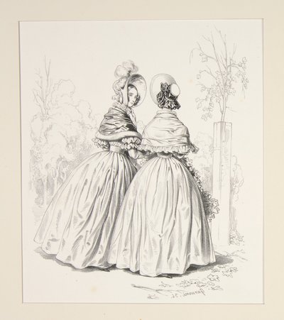 Kleid aus irischer Popeline und satinierter Levantine von Paul Gavarni