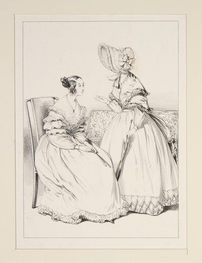 SEPTEMBER 1838. Musselinkleid mit gezackten Volants; ... von Paul Gavarni
