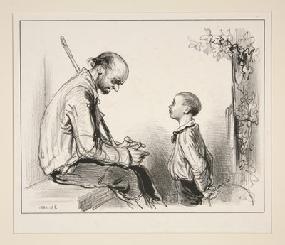 Du lügst (sic), Kind, aus Gier, junger Mann, du wirst aus Liebe lügen... von Paul Gavarni