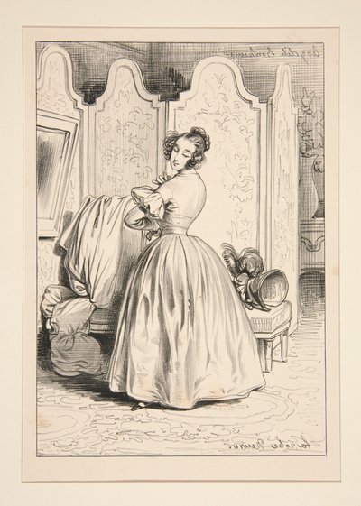 EIN SEIDENKLEID. von Paul Gavarni