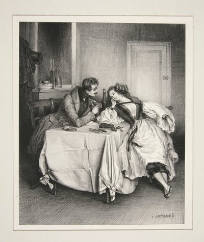 Ein Privatzimmer bei Petron von Paul Gavarni