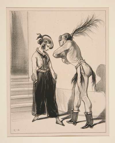 Willst du dich retten, Wilder? von Paul Gavarni