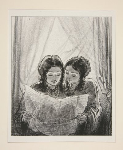 „Siehe die Anzeigen“ (zur Erbauung der jungen Damen). von Paul Gavarni