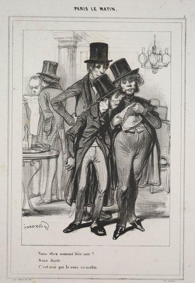 Vous étiez nommé hier soir..., aus der Serie Paris Le Matin, 1839 von Paul Gavarni