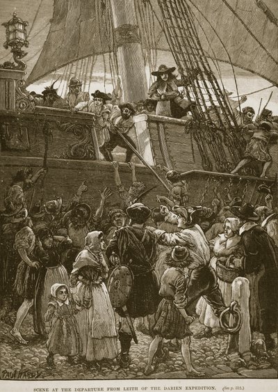 Szene bei der Abreise von Leith der Darien-Expedition, Illustration aus 