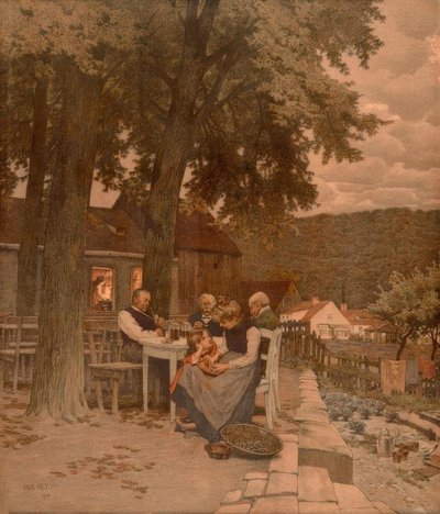 Familie im Garten von Paul Hey