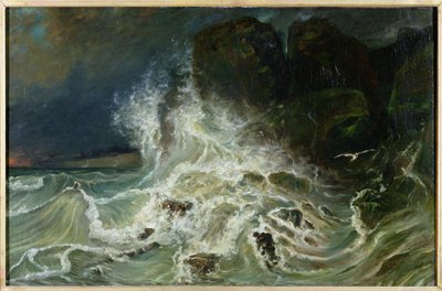 Brandung vor Granville Point im Ärmelkanal, 1853 von Paul Huet