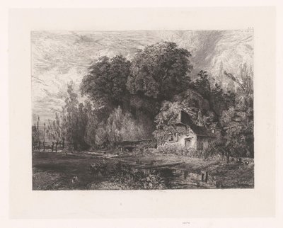 Ansicht eines Hauses am Waldrand von Paul Huet