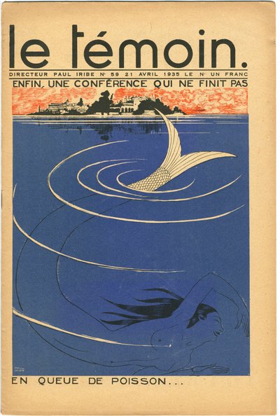 Cover für das Magazin The Temoin, satirisch in Farben, 21. April 1935 von Paul Iribe