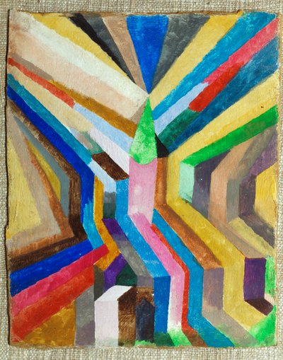 Grüner Kirchturm im Zentrum von Paul Klee