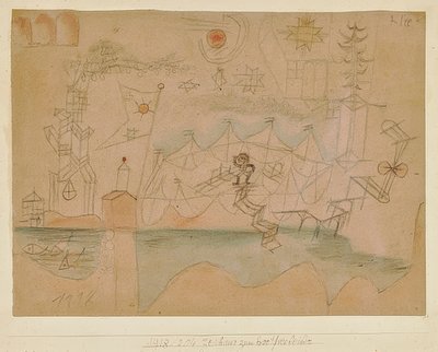 Zeichnung zum Bootverleiher von Paul Klee