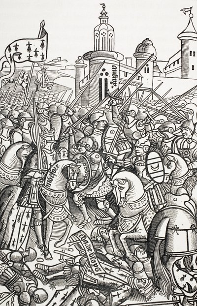 Die Schlacht von Auray, Frankreich, 29. September von Paul Lacroix