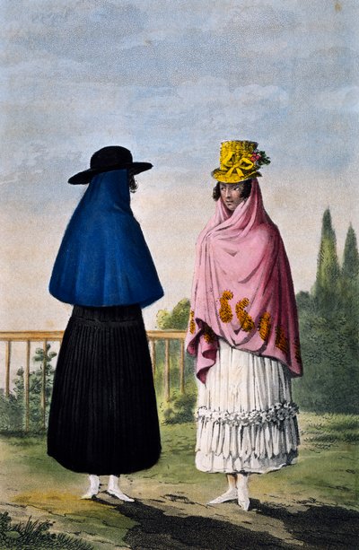 Bergfrau und Flachlandfrau, Gravur von Paul Legrand, Kolumbien von Paul Legrand