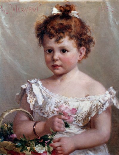 Das Mädchen im Korb oder Helene Loeb, zukünftige Madame Victor Lyon, im Alter von zwei Jahren von Paul Merwart