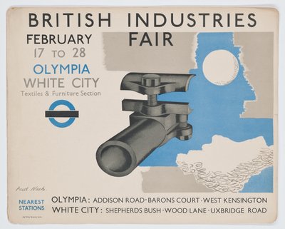 Ein Londoner U-Bahn-Poster, das die British Industries Fair bewirbt von Paul Nash