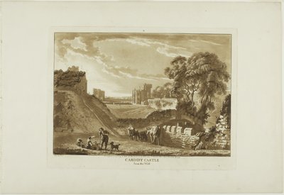 Cardiff Castle von Westen, Platte zwei aus Zwölf Ansichten in Wales von Paul Sandby